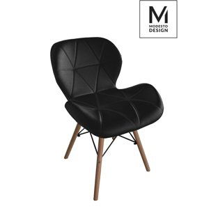 MODESTO stoličky KLIPP čierna - koženka, bukový základ