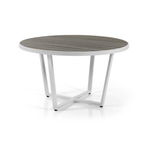 Hliníkový okrúhly stôl 130 cm Toulouse: bielo šedý hliník
