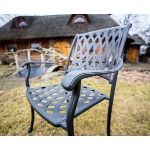Hliníková záhradná stolička California: kamenný hliník