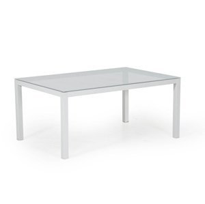 Hliníkový kávový stolík 120x70 Toulouse: bielo šedý hliník