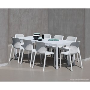 Sada stôl Rio 140 8 stoličiek Bit: biely rám, biela doska