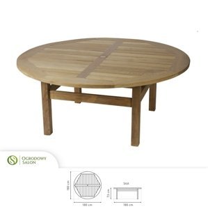 Okrúhly stôl Teak 180 cm Sibu: teak