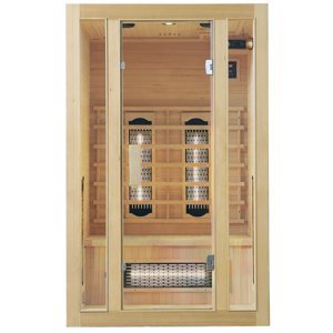 Juskys Infračervená sauna/tepelná kabína Nyborg S120V s plným spektrom, panelovým radiátorom a drevom Hemlock