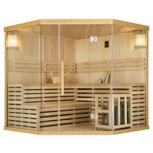 Juskys Tradičná saunová kabína / fínska sauna Espoo200 Premium - 200 x 200 cm 8 kW