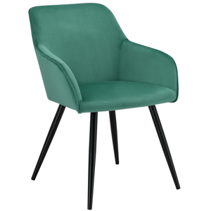 Juskys Lounge stolička Tarje so zamatovým poťahom v zelenej farbe