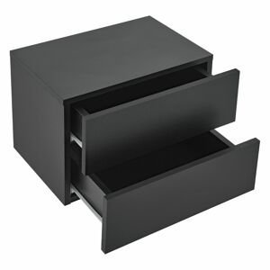 Juskys Nočný stolík 40x29x30 cm s 2 šuflíkmi, čierna
