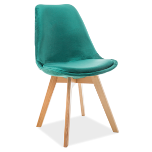 Signal Jedálenská stolička Dior Velvet / buk Farba: Zelená