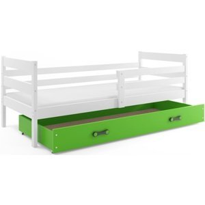 BMS Detská jednolôžková posteľ ERYK | biela Farba: biela / zelená, Rozmer.: 190 x 80 cm