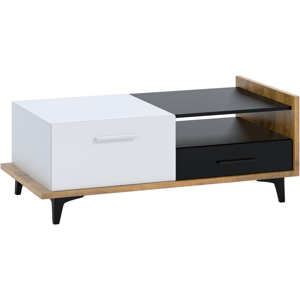 ARTBm Konferenčný stolík BOX-03 Farba: dub burgun / biela / čierna 