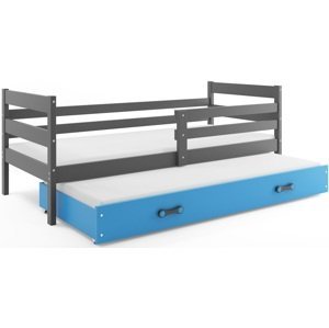 BMS Detská posteľ s prístelkou ERYK 2 | sivá Farba: Sivá / Modrá, Rozmer.: 190 x 80 cm