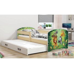 BMS Detská obrázková posteľ s prístelkou LUKI 2 | borovica Obrázok: ZOO