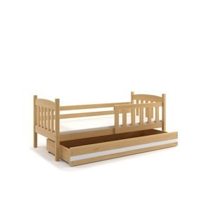 BMS Detská posteľ KUBUŠ 1 s úložným priestorom | borovica Farba: Borovica / biela, Rozmer.: 190 x 80 cm