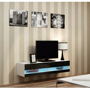 Artcam RTV stolík VIGO NEW 140 cm Farba: biela/čierny lesk
