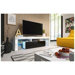 ArtCam TV stolík TORO 158 cm Farba: biela/čierny lesk