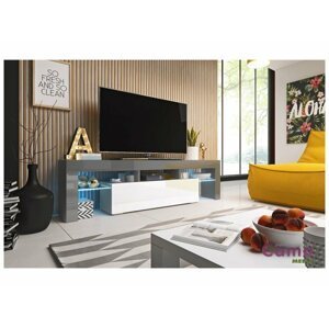 ArtCam TV stolík TORO 158 cm Farba: Sivá/biely lesk