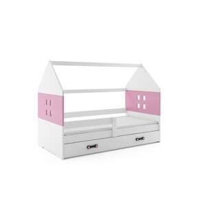 BMS Detská posteľ domček DOMI | biela so zásuvkou Farba: biela / ružová