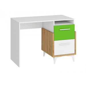 ARTBm Písací stôl HEY-03 |105 Farba: Dub artisan/biela/zelená