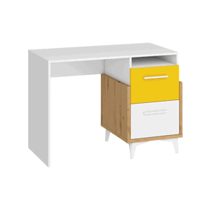 ARTBm Písací stôl HEY-03 |105 Farba: Dub artisan/biela/žltá
