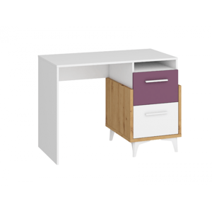ARTBm Písací stôl HEY-03 |105 Farba: Dub artisan/biela/fialová