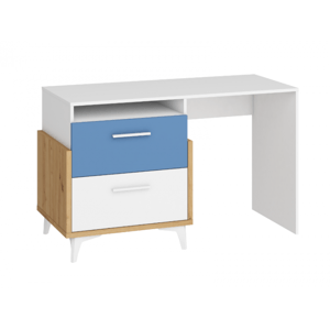 ARTBm Písací stôl HEY-04 | 125 Farba: Dub artisan/biela/modrá