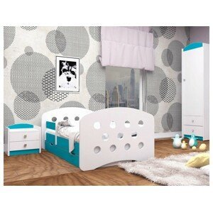 Happy Babies Detská posteľ Happy dizajn/guličky Farba: Modrá / biela, Prevedenie: L04 / 80 x 160 cm /S úložným priestorom, Obrázok: Guličky