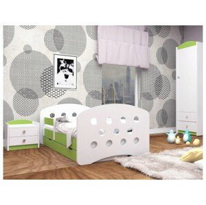 Happy Babies Detská posteľ Happy dizajn/guličky Farba: Zelená / Biela, Prevedenie: L04 / 80 x 160 cm /S úložným priestorom, Obrázok: Guličky