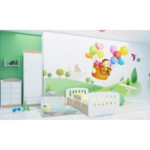 Happy Babies Detská posteľ Happy dizajn/čiarky Farba: Hruška / Biela, Prevedenie: L04 / 80 x 160 cm /S úložným priestorom, Obrázok: Čiarky