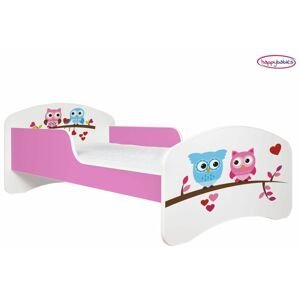 Happy Babies Detská posteľ ANIMALS ružová 160x80 cm Farba: Ružová / Biela, Prevedenie: L03 / 80 x 160 cm / bez úložného priestoru, Obrázok: AM01