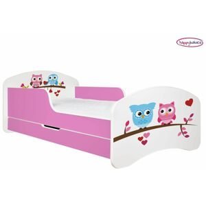Happy Babies Detská posteľ ANIMALS ružová 160x80 cm Farba: Ružová / Biela, Prevedenie: L04 / 80 x 160 cm /S úložným priestorom, Obrázok: AM01