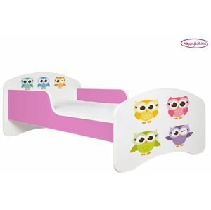 Happy Babies Detská posteľ ANIMALS ružová 160x80 cm Farba: Ružová / Biela, Prevedenie: L03 / 80 x 160 cm / bez úložného priestoru, Obrázok: AM02