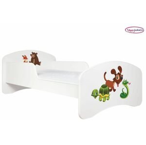 Happy Babies Detská posteľ ANIMALS biela 160x80 cm Farba: Biela / biela, Prevedenie: L03 / 80 x 160 cm / bez úložného priestoru, Obrázok: AM10