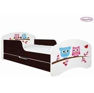 Happy Babies Detská posteľ ANIMALS wenge 160x80 cm Farba: Gaštan Wenge / Biela, Prevedenie: L04 / 80 x 160 cm /S úložným priestorom, Obrázok: AM01