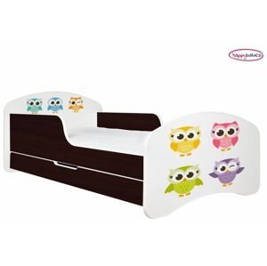 Happy Babies Detská posteľ ANIMALS wenge 160x80 cm Farba: Gaštan Wenge / Biela, Prevedenie: L04 / 80 x 160 cm /S úložným priestorom, Obrázok: AM02