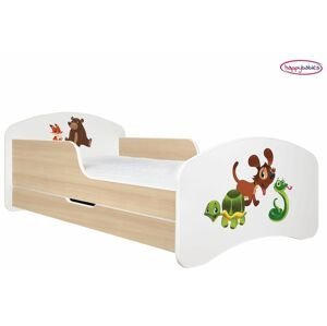 Happy Babies Detská posteľ ANIMALS hruška 160x80 cm Farba: Hruška / Biela, Prevedenie: L04 / 80 x 160 cm /S úložným priestorom, Obrázok: AM10