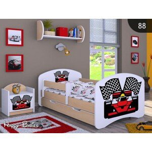 Happy Babies Detská posteľ HAPPY/ 88 Formula 160 x 80 cm Farba: Hruška / Biela, Prevedenie: L04 / 80 x 160 cm /S úložným priestorom