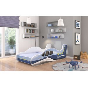 ArtAdrk Detská posteľ PLANE Farba: Modrá, Prevedenie: 70 x 140 cm