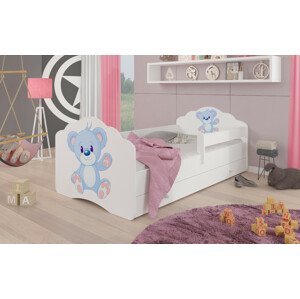 ArtAdrk Detská posteľ CASIMO | so zásuvkou a zábranou Prevedenie: Modrý macko