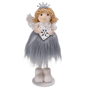 ArtJum Vianočný anjel AURORA | sivá 16 cm