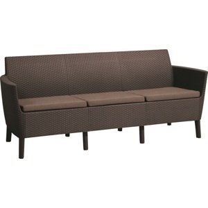 KETER Pohovka SALOMON 3 seater sofa | hnedá/tmavé podušky