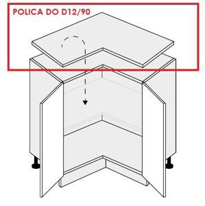 ArtExt Kuchynská skrinka spodná, D12/90 Pescara Prevedenie: Polica do D12/90