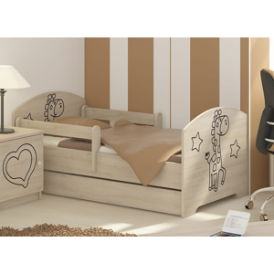 ArtBoo Detská posteľ OSKAR so žirafkou 140 x 70 BOO: Bezfarebný