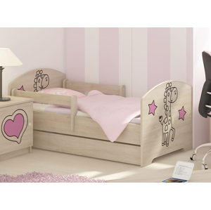 ArtBoo Detská posteľ OSKAR so žirafkou 160 x 80 BOO: Ružový