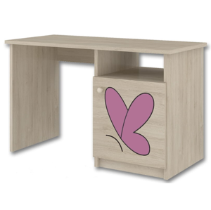 ArtBoo Písací stôl s motýľom/Dub sonoma BOO: Ružový