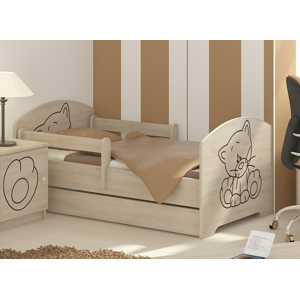 ArtBoo Detská posteľ OSKAR s mačičkou 140 x 70 BOO: Bezfarebný