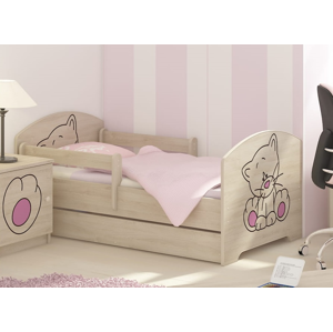 ArtBoo Detská posteľ OSKAR s mačičkou 140 x 70 BOO: Ružový