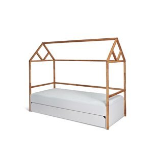 ArtBel Detská posteľ s prístelkou LOTTA domček | biela 90 x 200 cm