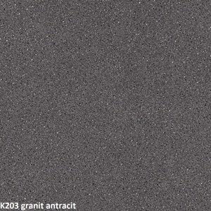 ArtExt Rohová pracovná doska - 38 mm 38 mm: Anthracite Granite K 203 PE