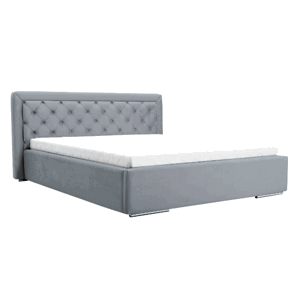 ArtIdz Čalúnená manželská posteľ DANIELLE s výklopným roštom | sivá 160 x 200 cm