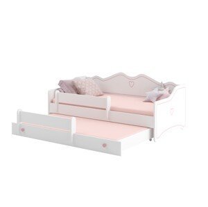 ArtAdrk Detská posteľ s prístelkou EMKA II | biela/ružová