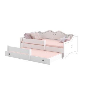 ArtAdrk Detská posteľ s prístelkou EMKA II | biela/sivá